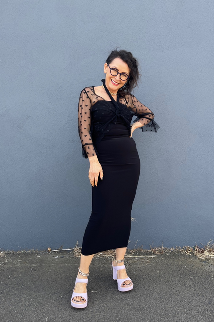 Hearts Mesh Flounce Jacket - SALE