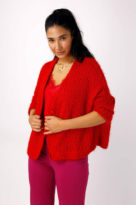 Red Wonder Crop Cardi