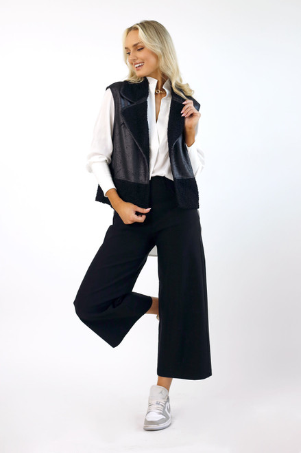 Black Reversible Crop Vest - SALE