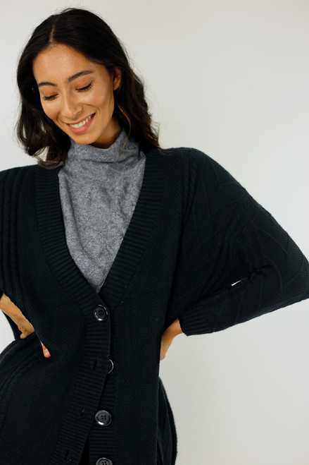 Black Cable Cardi