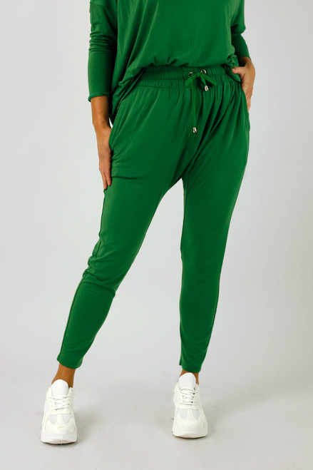 Moss Green Bamboo Slouch Pants