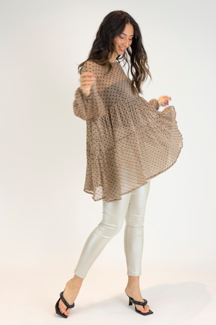 Gold Spot Mesh Tiered Top - FINAL SALE