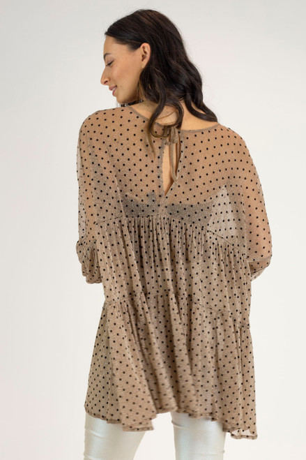 Gold Spot Mesh Tiered Top - FINAL SALE