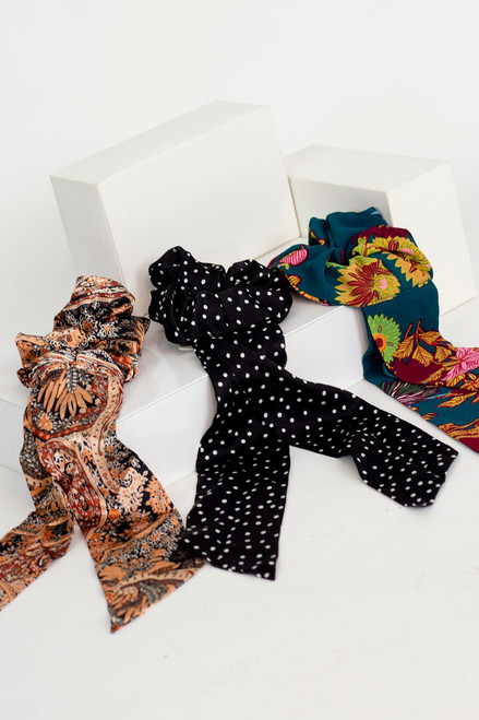 Black Polka Dot Scrunchie