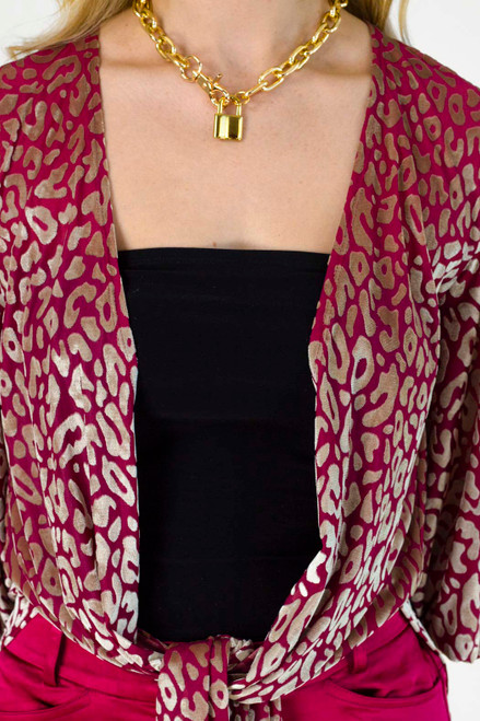 Pink Gold Tie Top - FINAL SALE