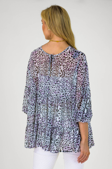 Lilac Animal Mesh Tiered Top - FINAL SALE