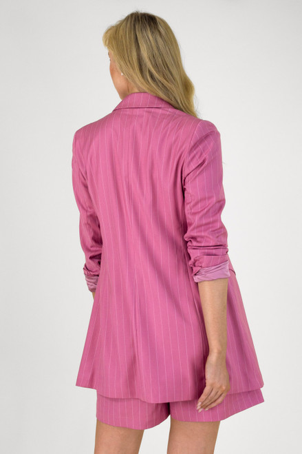Strawberry Pinstripe Longline Blazer - NT
