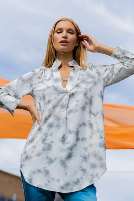 White Tie Dye Tunic Shirt