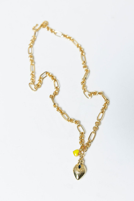 Gold Plated Chain Diamante Necklace