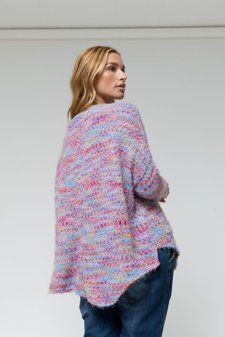 Lilac Speckle Fluffy V Neck Jumper