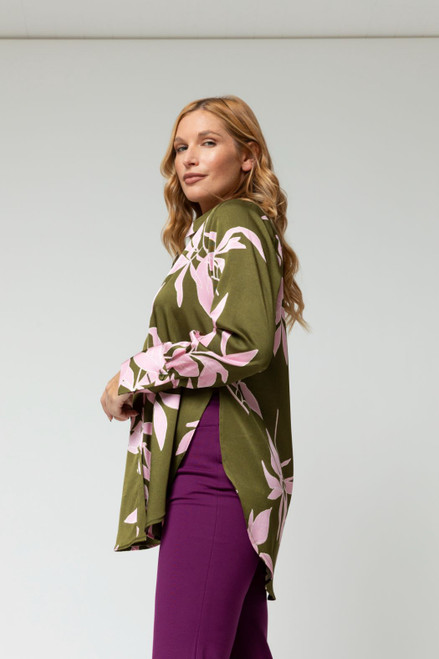 Khaki Pink Charlie Print Shirt - SALE