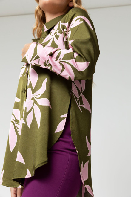 Khaki Pink Charlie Print Shirt - SALE