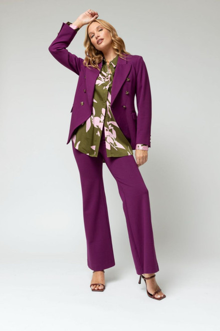 Purple Ponte Sisca Blazer | Women's Top - Motto Fashions