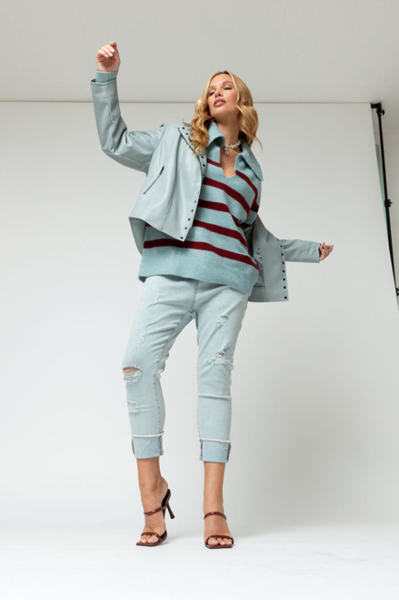 Chambray Ultra Stud Biker Jacket - FINAL SALE