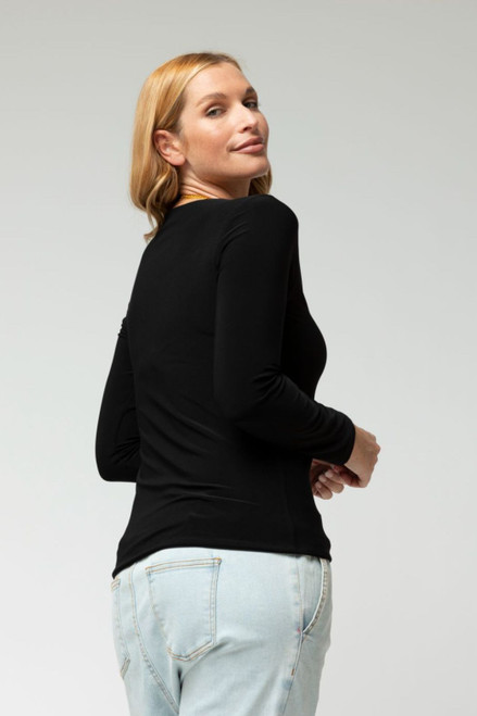 Black Long Sleeve Contour Top - FINAL SALE