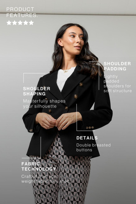 Black Ponte Sisca Blazer | Women's Jackets - Motto Fashions