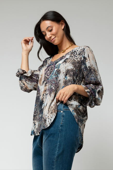 Purple Sienna Chiffon V Top