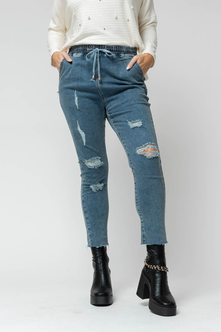 Denim Drawstring Jean - FINAL SALE