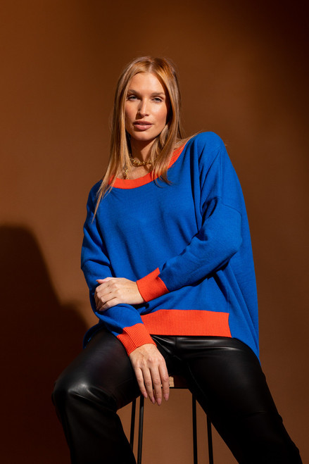 Cobalt / Orange Two Tone Knit