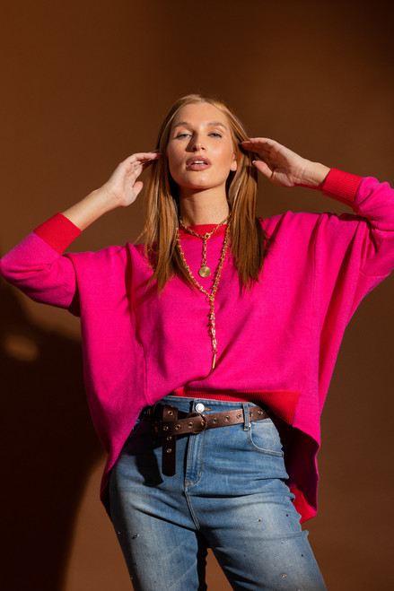Pink / Red Two Tone Knit