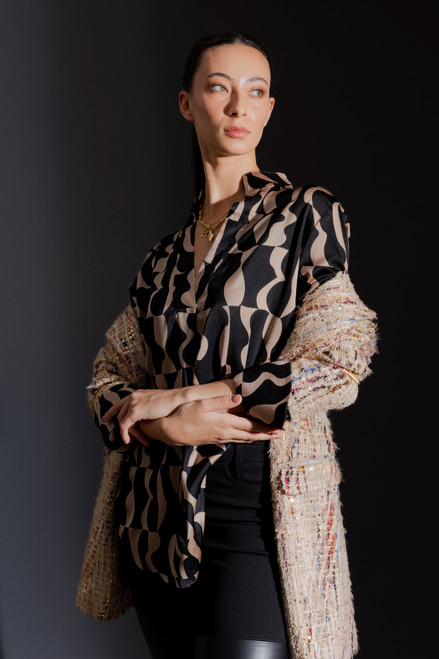 Black Taupe Abstract Blogger Shirt