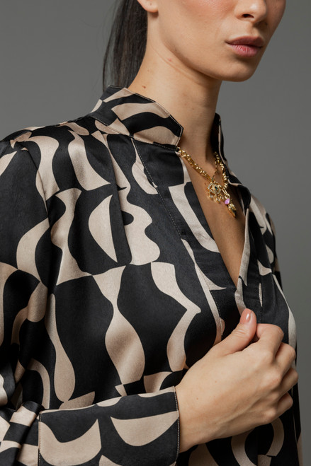 Black Taupe Abstract Blogger Shirt