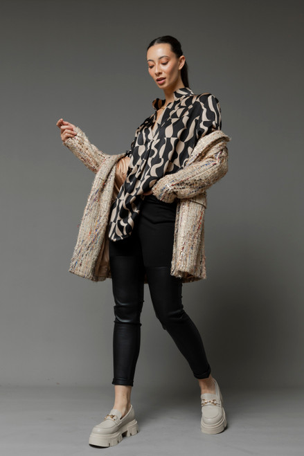 Black Taupe Abstract Blogger Shirt