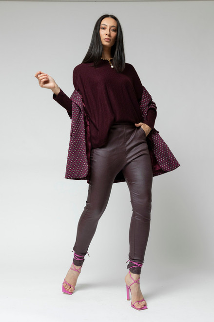 Plum Diamond Crew Neck Jumper - FINAL SALE