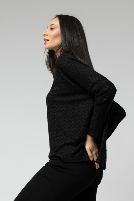 Black Lurex Crew Neck Jumper - SALE