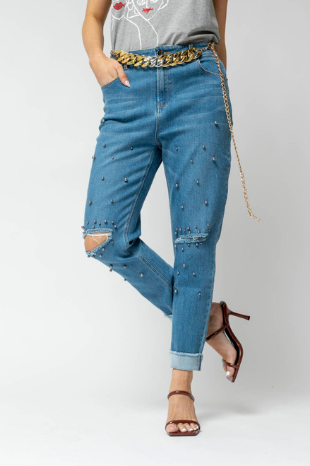 Mid Denim Grey Pearl Jean - SALE