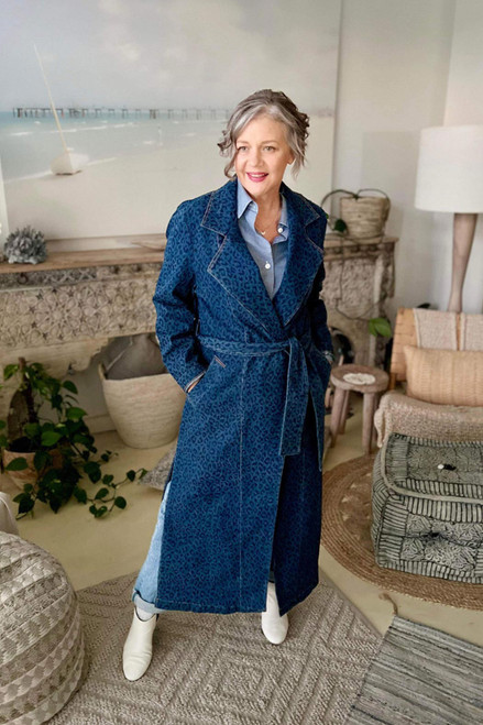 Mid Chambray Animal Trench Coat - SALE