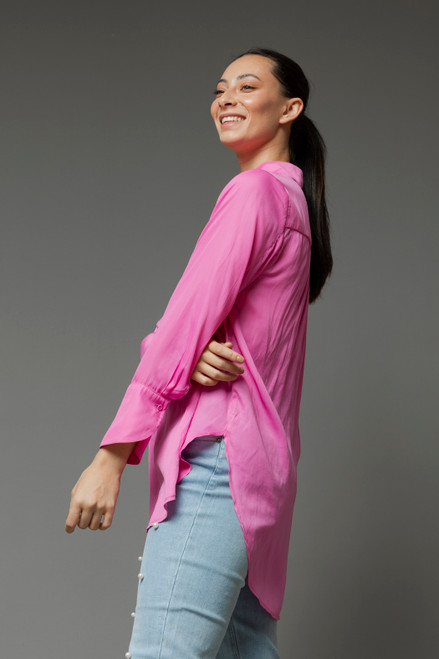 Pink Silky Blogger Shirt