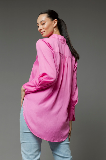 Pink Silky Blogger Shirt