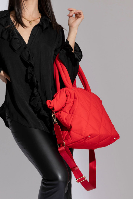 Red Quilted Tote Bag