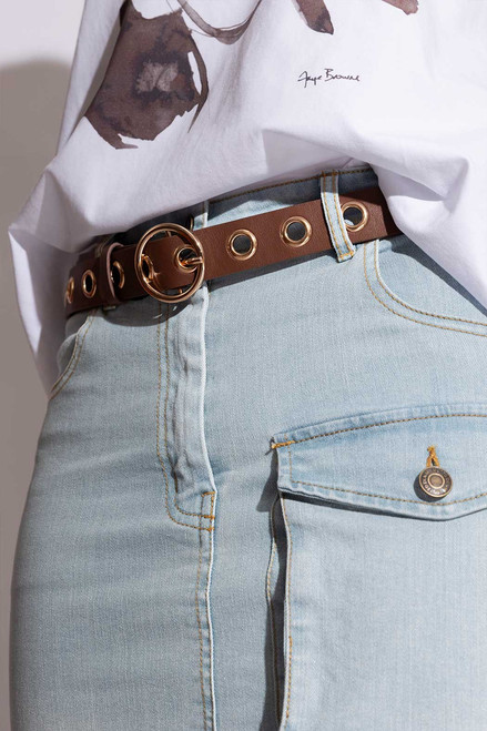 Tan/Gold Ring Belt