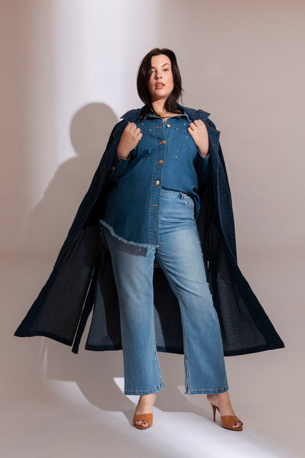 Mid Denim Pearl Stud Jacket - SALE