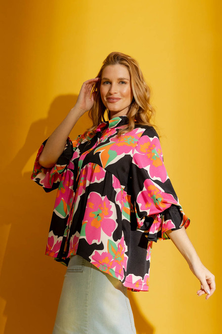 Black Floral Quinn Shirt
