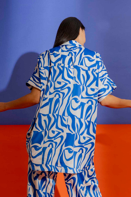 Blue/White Silky Blake Shirt