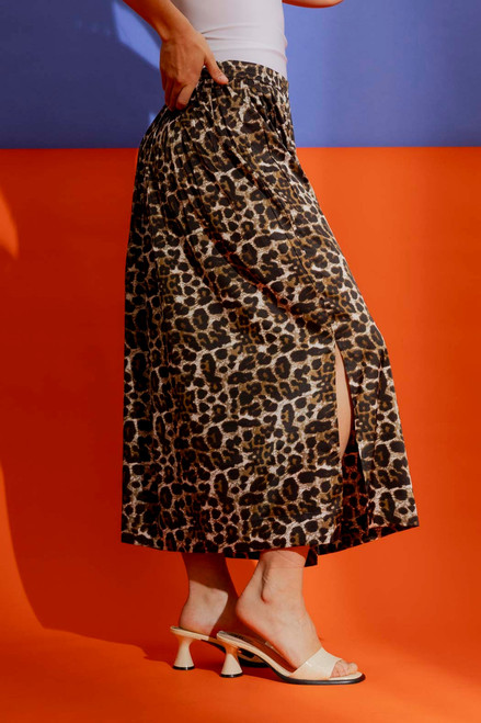 Animal Silky Pleat Skirt - FINAL SALE