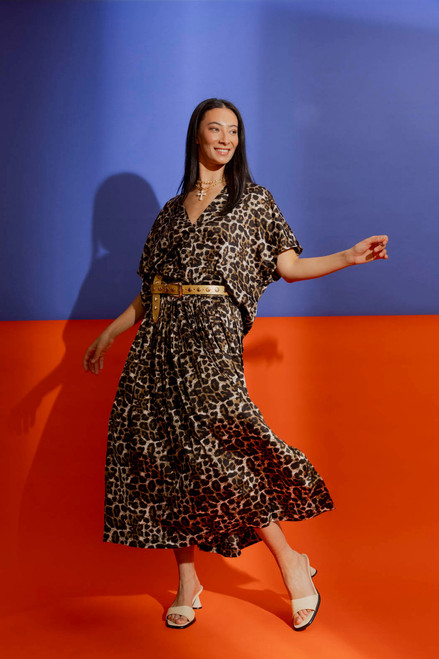 Animal Silky Pleat Skirt - FINAL SALE