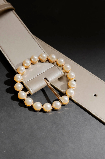 Pewter Pearl Buckle Belt