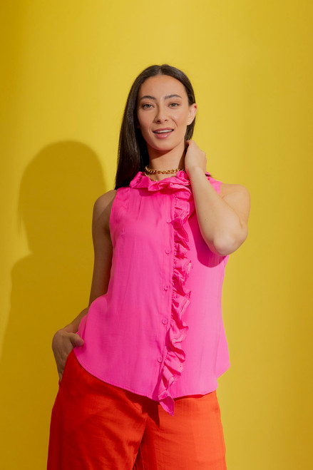 Hot Pink Double Ruffle Cami