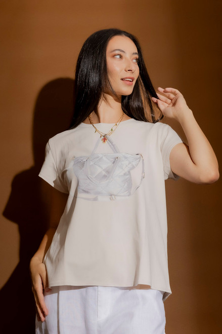 Putty Washed Handbag T-Shirt
