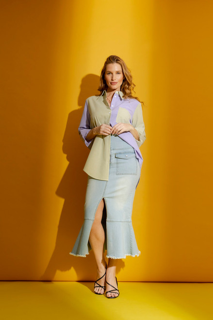 Lime / Lilac Patchwork Shirt  - FINAL SALE