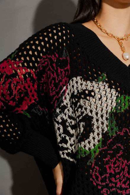 Black Hand-Painted Jumper