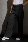 Black Textured Paperbag Pant