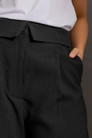 Black Textured Paperbag Pant