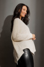 Ivory Fluffy V Neck Jumper