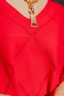 Red Criss Cross V-Neck Jumper