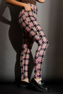 Pink/Beige Print High Waist Zip Pant